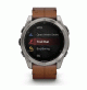 fēnix 8 – 51 mm, AMOLED - Sapphire, Titanium with Chestnut Leather Band - 010-02905-40 - Garmin